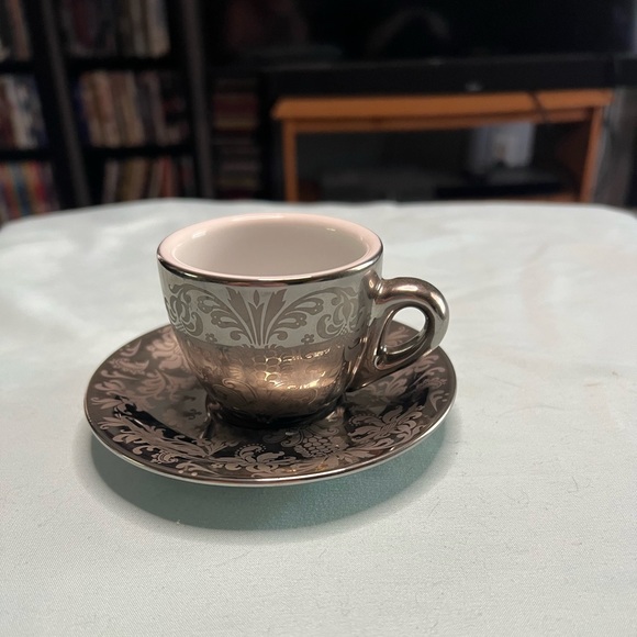 Two espresso cup and saucer sets. Bonox porcelain. Brown with etching. - Picture 11 of 11